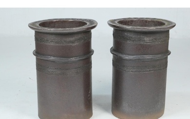 Pair of Buckley Pottery salt glazed drain couplings, probabl...