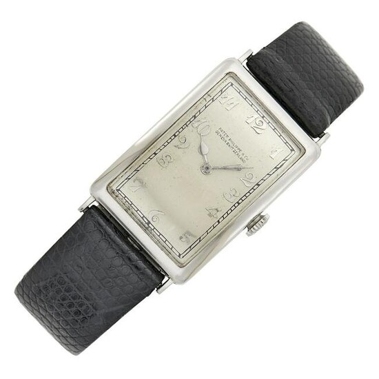 Patek Philippe Gentleman's Platinum Wristwatch, Retailed by Bruck & Company, Los Angeles, CA
