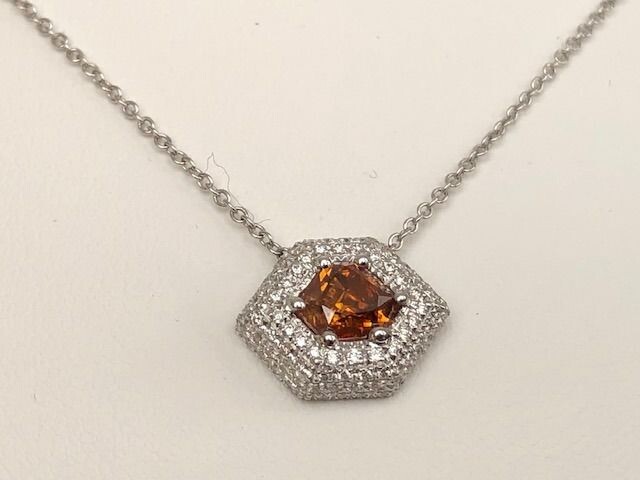 Penta - 18 kt. White gold - Necklace with pendant - 0.70 ct Diamond - Diamonds