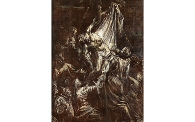 Peter Paul Rubens, 1577 – 1640, Werkstatt des, Grissaillegemälde mit Kreuzabnahme Christi