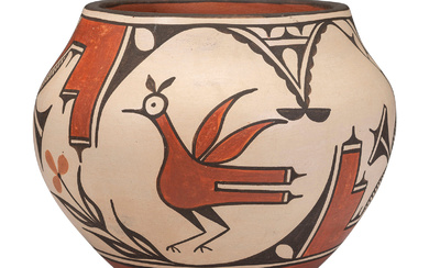 Polychrome Pottery Jars, with Zia Birds,Sofia Medina