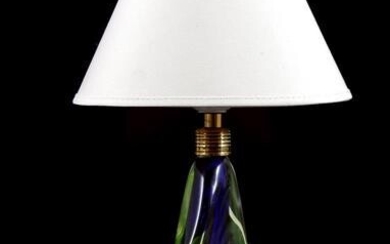 Polychrome colored glass table lamp