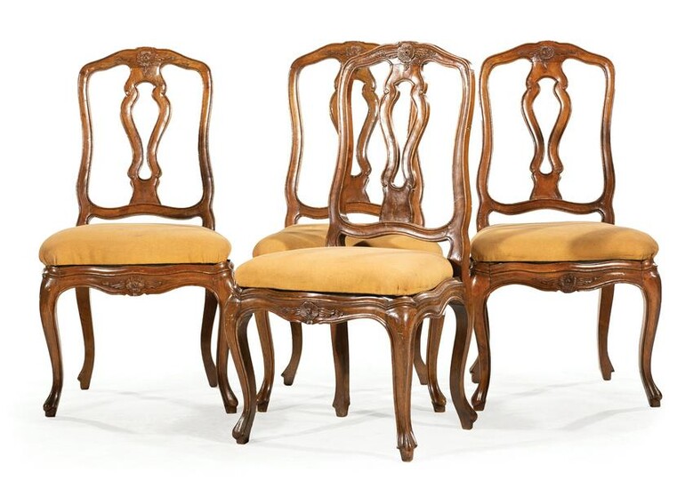 Provincial Louis XV-Style Fruitwood Dining Chairs