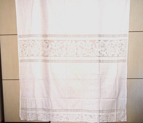 Pure linen curtain embroidered embroidery Sicilian by hand - Linen - After 2000