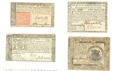 REVOLUTIONARY ERA PAPER MONEY, CONTINENTAL AND STATE