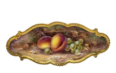 ROYAL WORCESTER, A MID 20TH CENTURY LOBED OVAL CABINET DISH ...