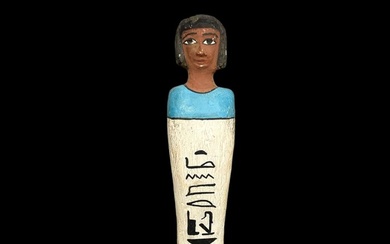 Replica of ancient Egyptian Wood Ushabti with Hieroglyphic (No Reserve Price)