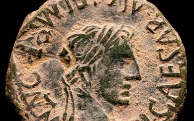 Roman Empire (Provincial). Tiberius (AD 14-37). As minted in Turiaso, Spain. AD 14-37. MVN TVR II VIR L CAEC AQVIN M CEL PALDV, bull standing right