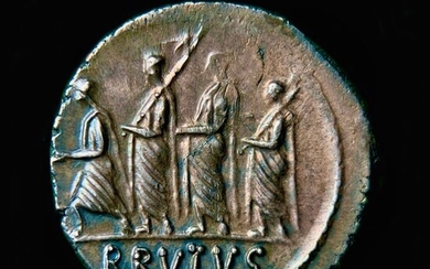 Roman Republic (Imperatorial). M. Junius Brutus, 54 BC. AR Denarius