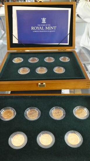 Royal Mint issue of the George V 7 coin Sovereign Collection Comprising of 1911 Sydney, 1911...