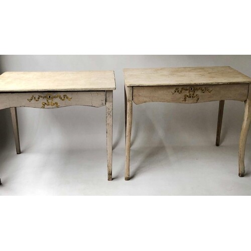 SIDE TABLE, 18th century Continental painted with shaped fri...