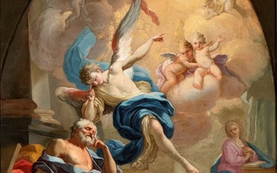 Saint Joseph visited by the angel, Artista napoletano, prima metà XVIII secolo