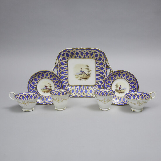 Samuel Alcock Cake Plate and Two Trios, c.1830