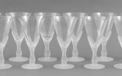 Sasaki "Wings" Clear & Frosted Glass Wine Cups, 15