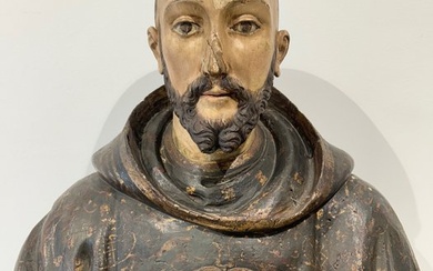 Sculpture, Holy Jesuit Father Francisco de Borja (?) - 52 cm - Wood