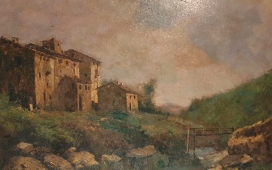 Scuola Italiana (XIX-XX) - Villaggio di Campagna