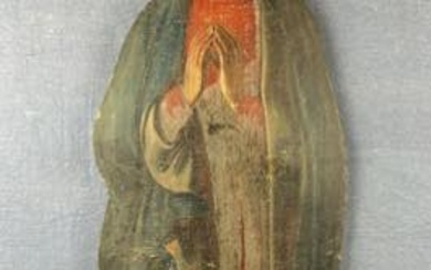 Scuola italiana del '600 ''Madonna''. Silhouette dipinta ad olio su...