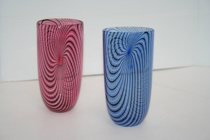 Seguso Viro - Vase (2) - Filigrana - Crystal, Glass