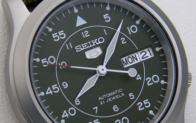 Seiko - Automatic 21 jewels Green "Military Style" - - "NO RESERVE PRICE" - - Unisex - 2018