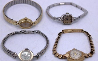 Selection of four Ladies Vintage Gold Watches. To include a...