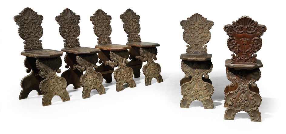 A Rare Set of 6 Plank Chairs