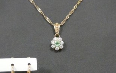 Set in yellow gold including a chain, a...
