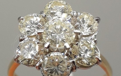 Seven Brilliant-Cut Diamonds (3.50ct) - 18 kt. Yellow gold - Ring