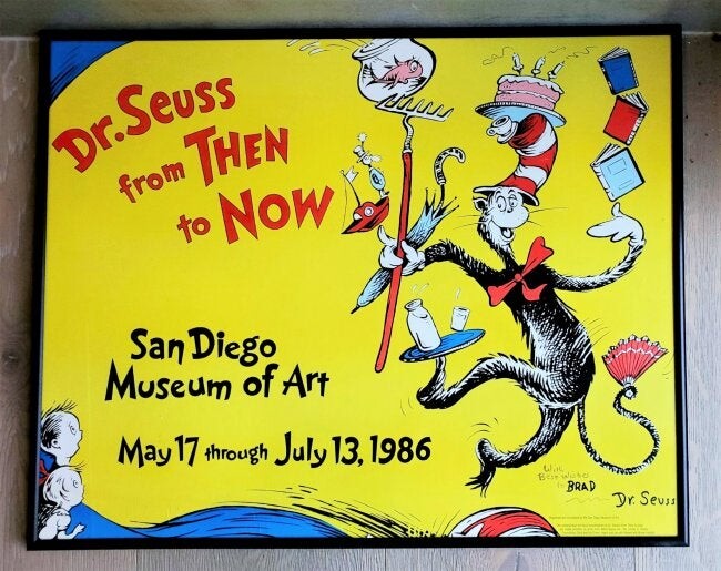 Signed Dr. Suess 1986 Art Poster