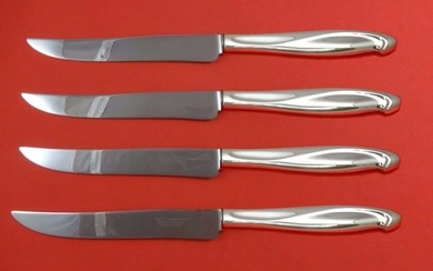 Silver Sculpture by Reed and Barton Sterling Steak Knife Set Texas Sized Custom