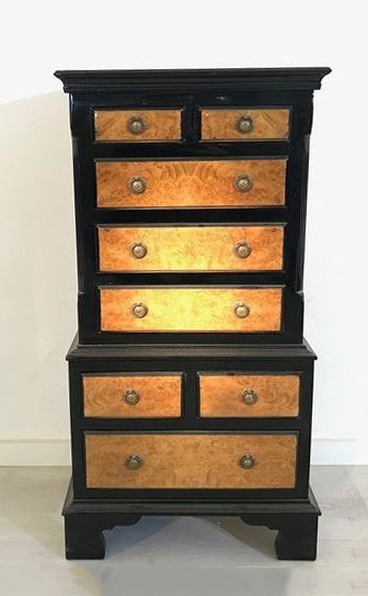 Small Art Deco style drawer cabinet in walnut wood - Art Deco