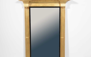 Small rectangular gilt framed pier mirror.