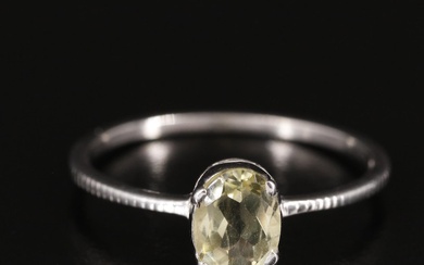 Sterling Citrine Solitaire Ring