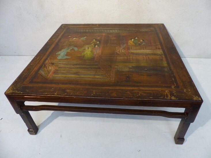 Coromandel lacquered coffee table with bird decoration. Chinese work. Period:...