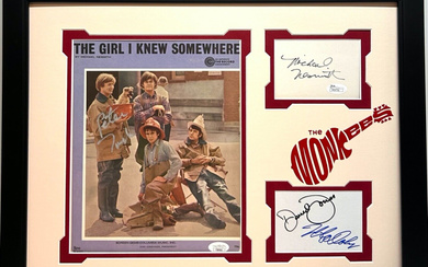 "The Monkees" Custom Photo Display Signed By (4) with Peter Tork, Michael Nesmith, Davy Jones & Micky Dolenz (PSA & JSA)