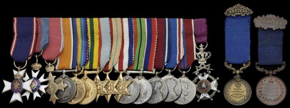 The superb mounted group of sixteen miniature dress medals worn by Lieutenant-Colonel Sir H. Ke...