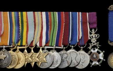 The superb mounted group of sixteen miniature dress medals worn by Lieutenant-Colonel Sir H. Ke...