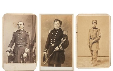 Three CDVs of Identified Navy Officers, Incl. James