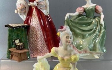 Three Royal Doulton bone china figurines to include: 'Princess...