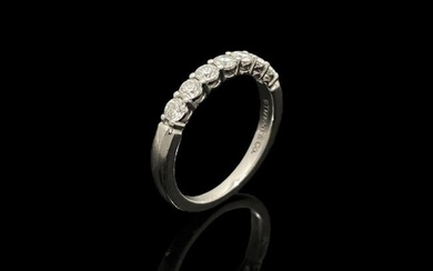 Tiffany & Co. Forever Band Platinum Half Circle Diamond Wedding Ring Size 7.5