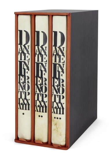 Tom Phillips CBE RA, British b.1937- Dante Alighieri, the Divine Comedy: Inferno; etching, aquatint, lithographs, silkscreens in three volumes, boxed, box: 45 x 35 x 19 cm, (unframed) (ARR)