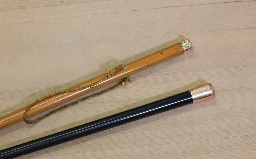 Two gold-mounted walking canes
