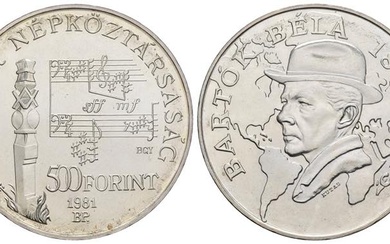 Ungheria - 500 forint 1981 - Nascita di Béla Bartok...
