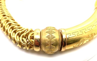 UnoAErre 18 Karat Yellow Gold Egyptian Style Collar Necklace 146.2 Grams Italy