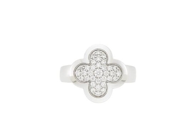 Van Cleef & Arpels White Gold and Diamond 'Alhambra' Ring, France