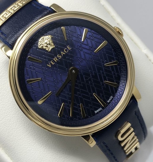 Versace - Blue Manifesto UNIFIED Leather IP Gold Swiss Made extra strap - VBP030017 - Women - 2011-present