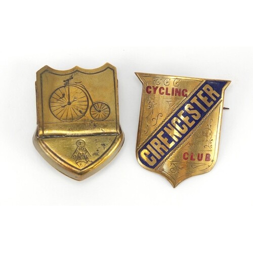 Victorian cycling interest brass skirt clip with lozenge and...