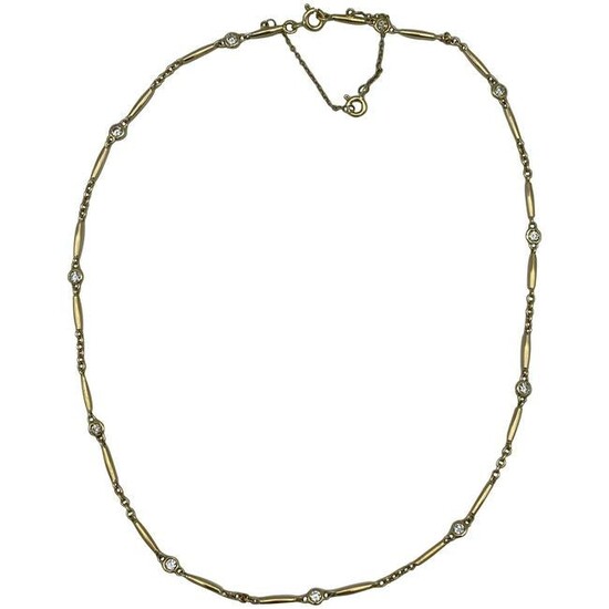 Vintage Cartier Yellow Gold and Diamond Chain Necklace