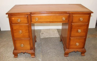 Vintage Kling solid maple 7 drawer kneehole desk