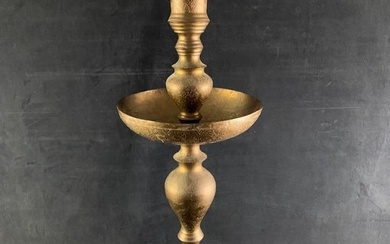 Vintage Moroccan Brass Floor Candleholder