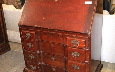 Vintage solid mahogany slant front desk